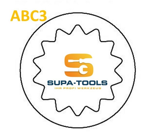 Felgenschloss T40004 ABC3 VW, 14 Kant 14 Zahn Steck Nuss SUPA-Tools - Picture 2 of 4