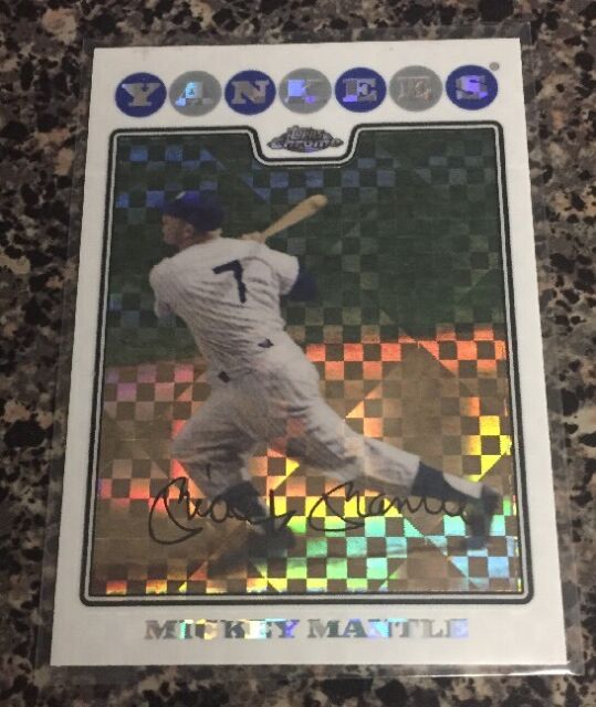 2008 Topps Chrome Mickey Mantle 7 Xfractor Insert Baseball Card Nr Mt 