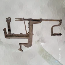 Primitive Antique  Cast Iron Apple Peeler Kitchen Tool Pat. June 14, 1881