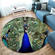 3D Peacock Opening C11 Animal Non Slip Rug Mat Elegant Photo Carpet Zoe