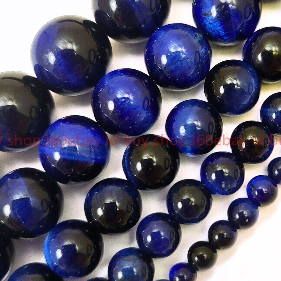 10 Color Tiger Eye Round Loose Beads 15" 4 6mm 8 10 12 16 18 Gold Pink Red Blue - Image 4 of 4