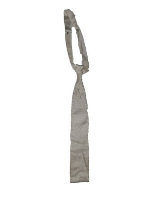 Boys White Patterned Pre-tied Adjustable Long Tie. Windsor Style