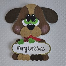 Merry Christmas Dog. Scrapbook, Card Making Paper Piecing