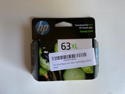 VERSIEGELTE HP 63XL dreifarbige Original-Tintenpatrone mit hoher Reichweite ~ 300 Seiten (F6U63AA)