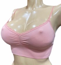 Victorias Secret The Lounge Unlined Wireless Ruched Front Bralette Bra Dust Pink
