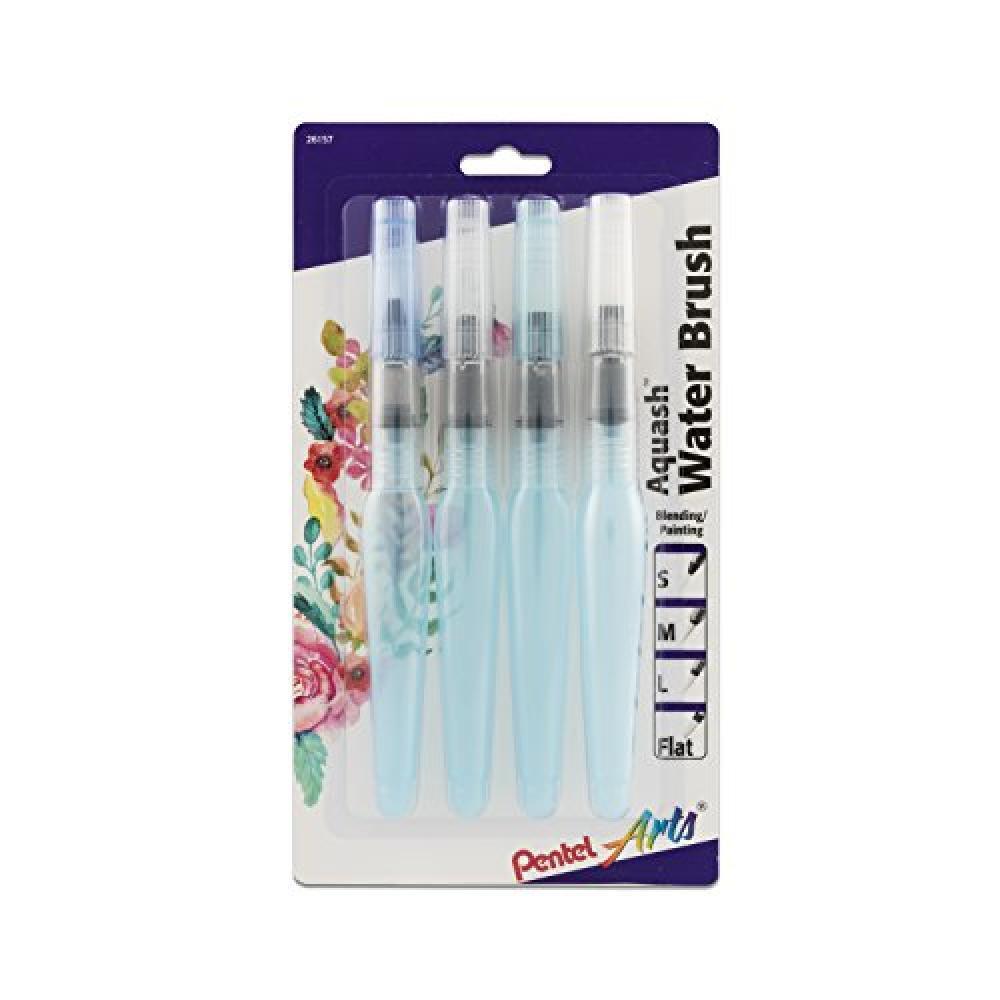(TG. By The Yard) Pentel Arts Aquash - Pennello a punta fine, Plastica, bianco,