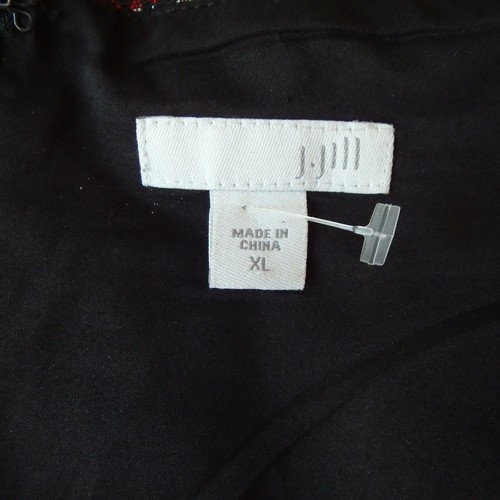 J Jill Mujer XL 16 18 Rojo Negro Lápiz Falda Recta Trabajo Carrera Tapiz - Imagen 3 de 5