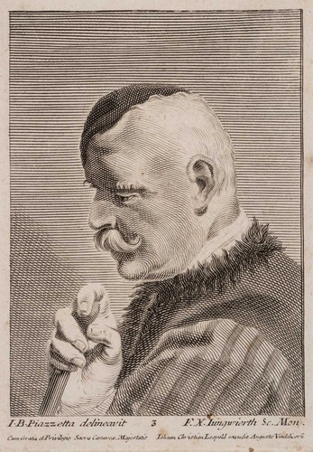 JUNGWIERTH (*1720) nach PIAZZETTA (*1682), Bildnis eines Edelmannes, KSt.