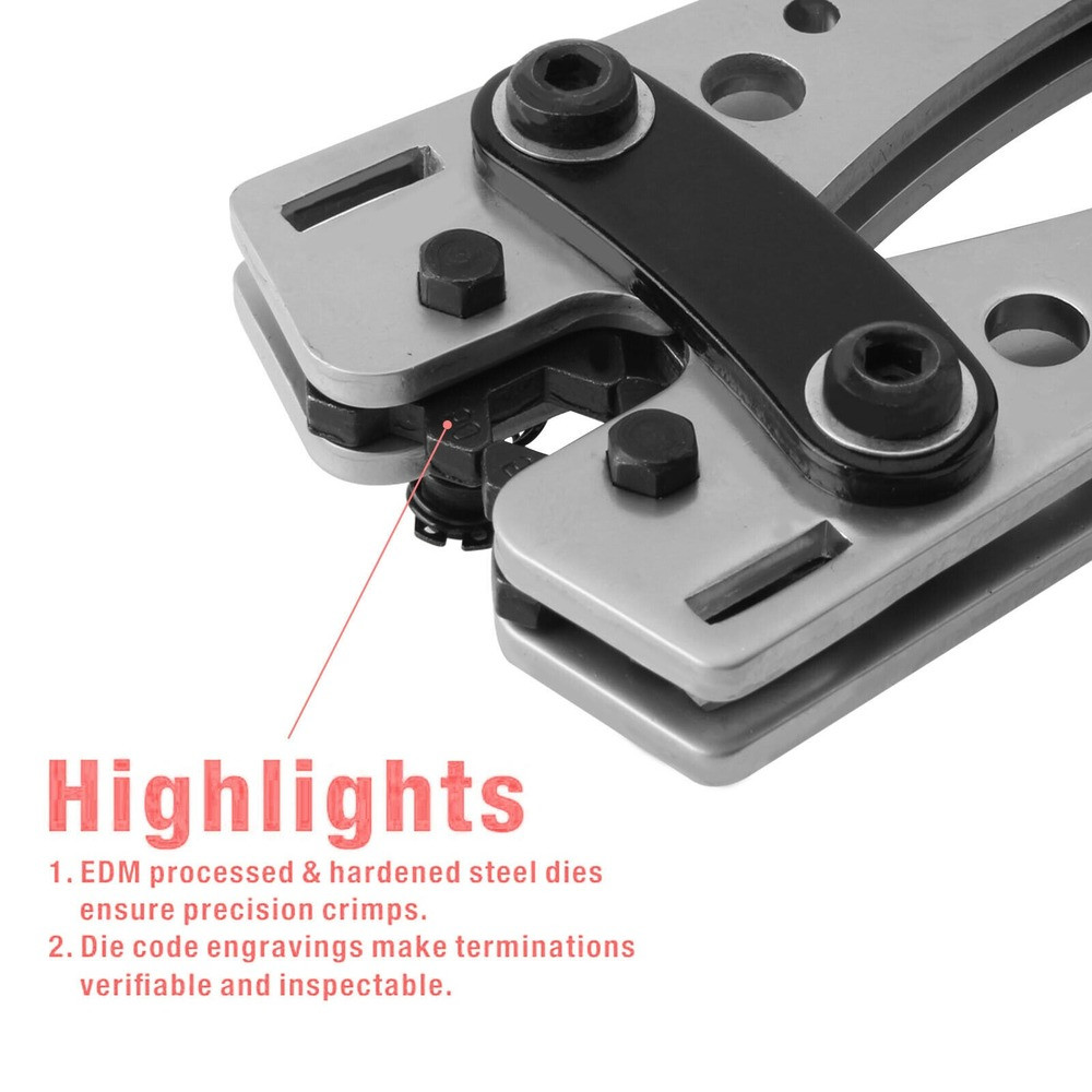 Large Wire Terminal Crimping Tool 6-50mm² Cable Lug Crimper Cu/Al Terminal Plier