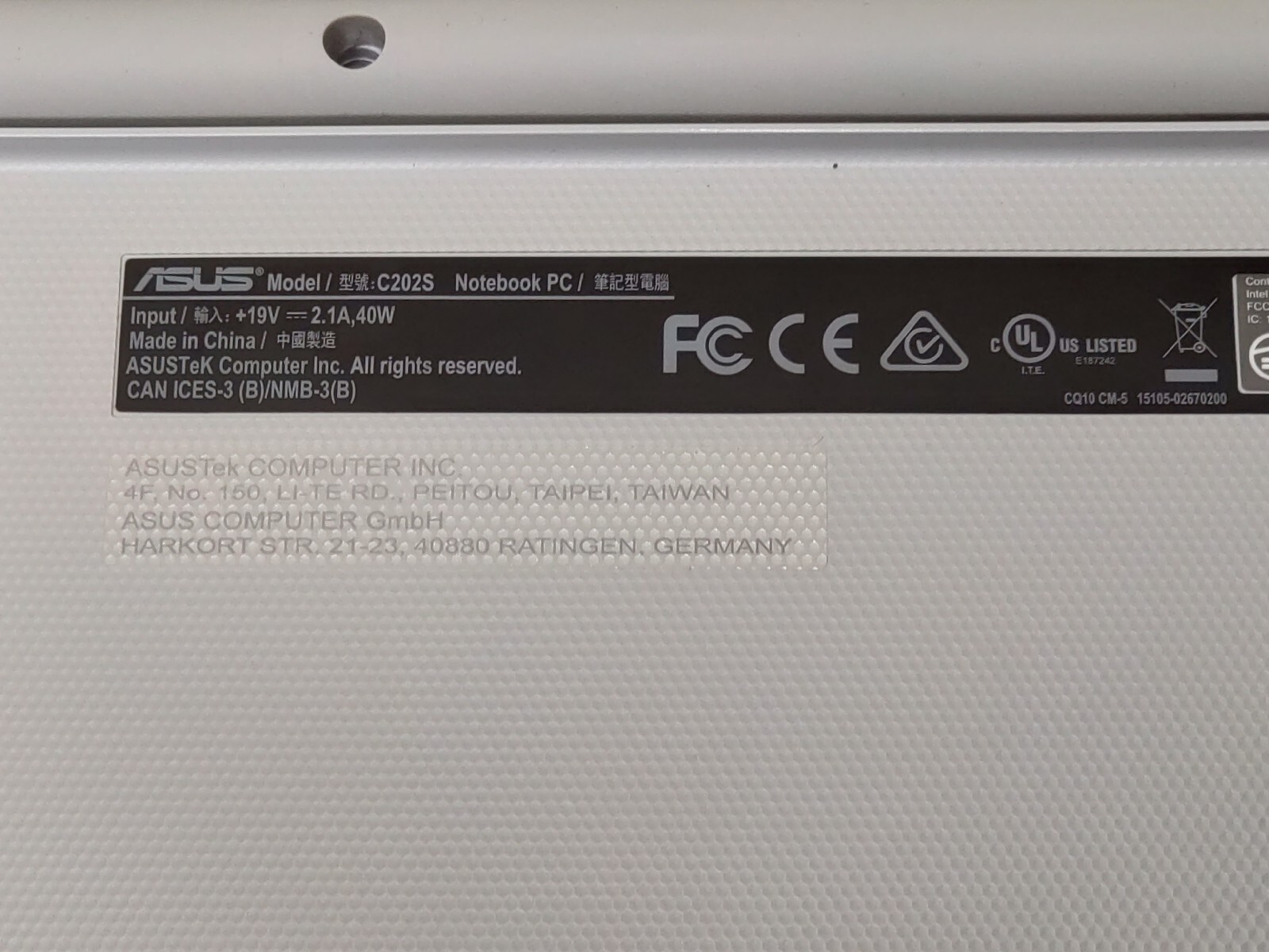 Asus C202S Chromebook 11.6" | Intel Celeron | N3060 2.4GHz| 2GB | 16GB eMMC| 2 - Picture 7 of 8