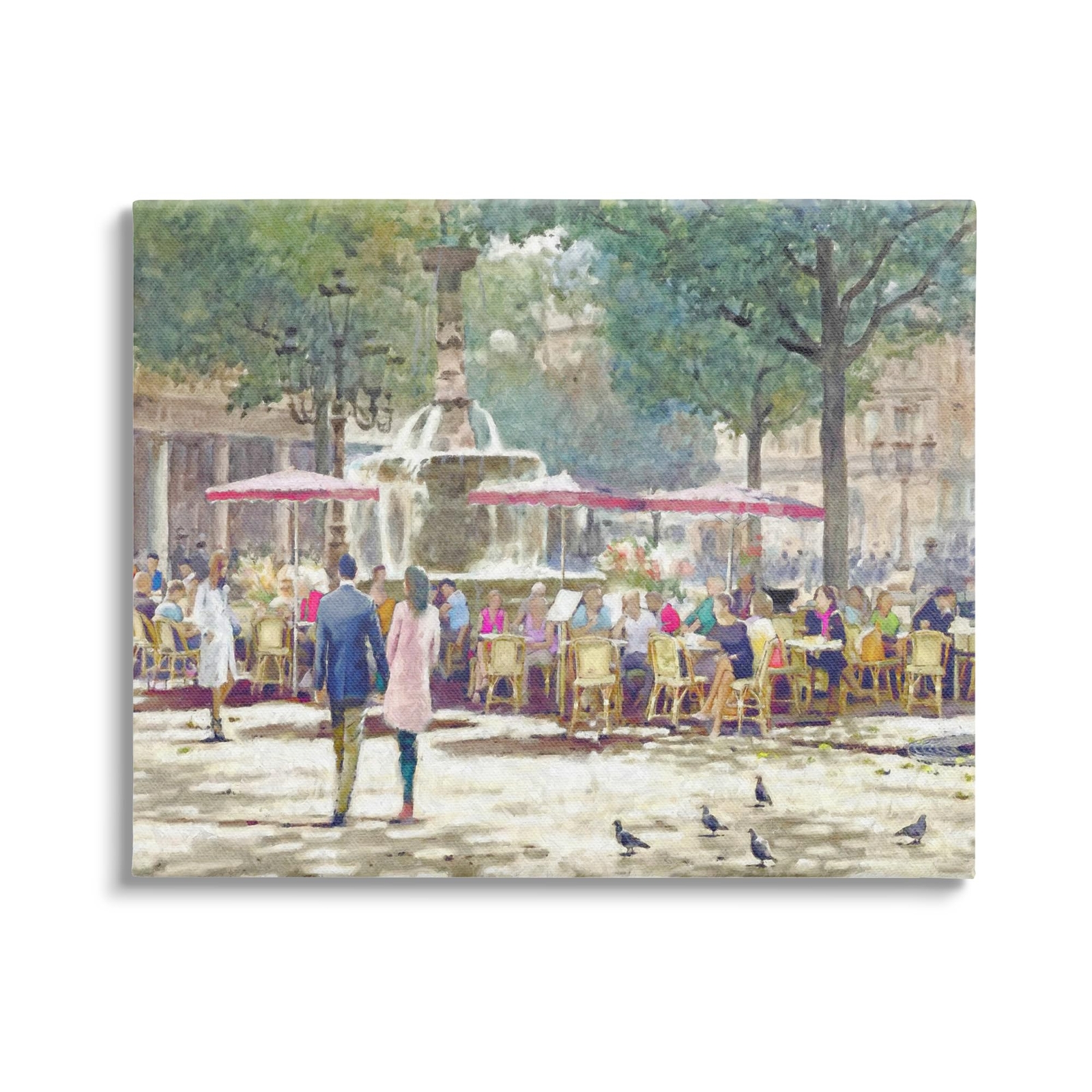 People at Parisian Cafe Canvas Wall Art by Steve Hunziker