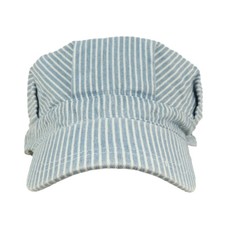 Adjustable Blue  White Striped Railroad Engineer Train Conductor Hat Adult Size