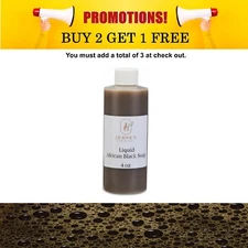 Liquid African Black Soap 4 oz 100% Pure Natural Raw Organic Face Body Bath Wash