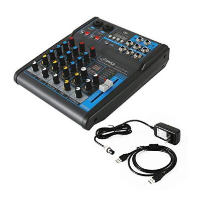 Pyle 4Ch Studio/DJ Controller Audio Mixer Console System w/USB & XLR PMXU43BT