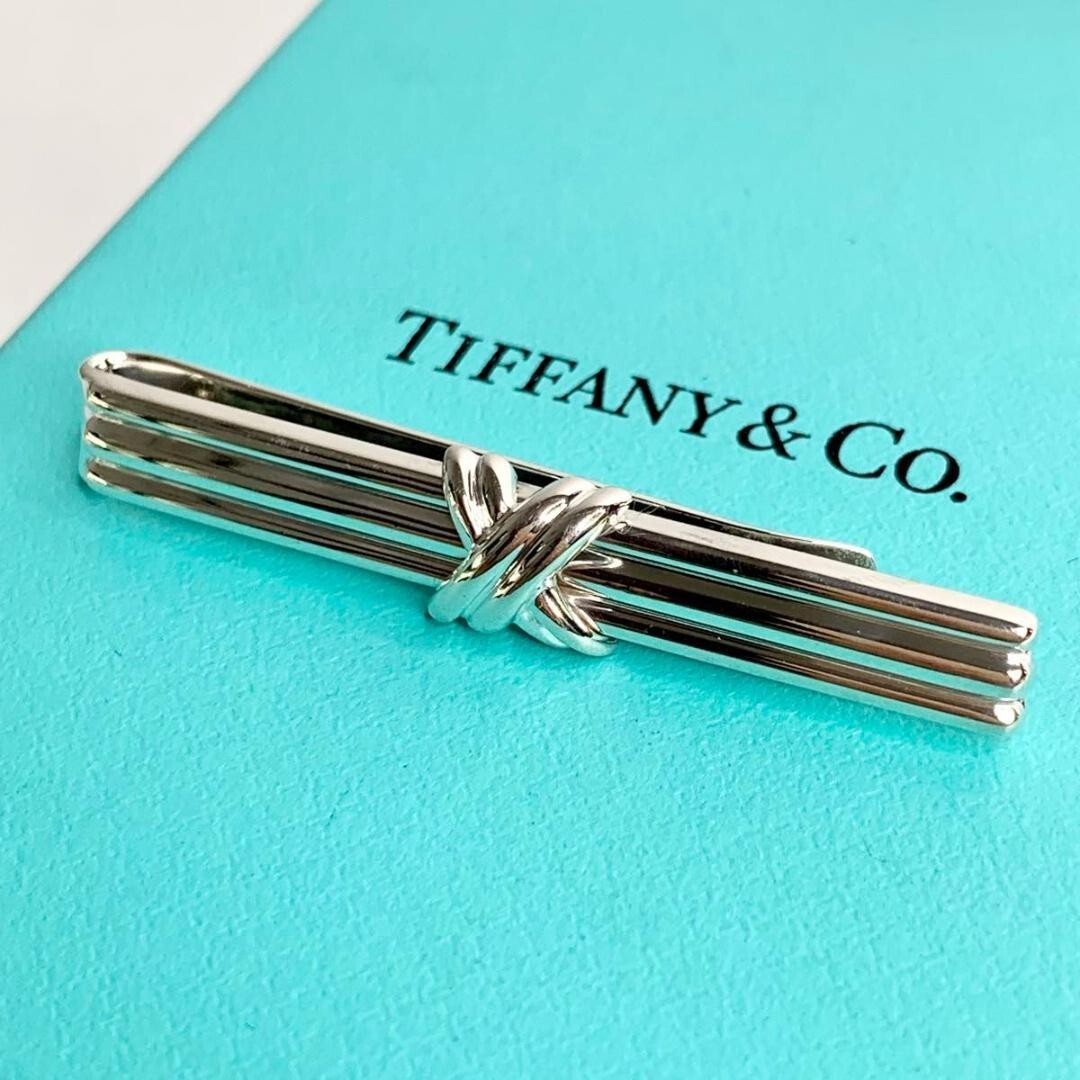 Tiffany & Co. Money Clip Signature Cross Tie Pin SS 925 1992