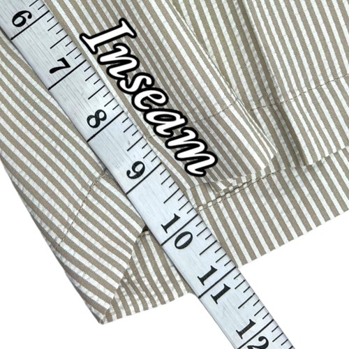 Haggar Seersucker Khaki Stripe Shorts MENS 40 (10" inseam) Expandable Waist EUC - Picture 14 of 16