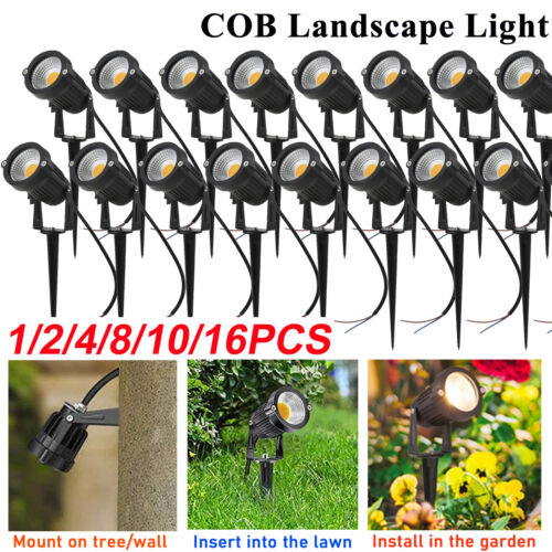 LOT 5W COB LED Landscape Light Outdoor Yard Garden Wall Tree Flag Spotlight F7W8