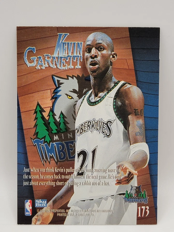 1996-97 Skybox Z Force - #173 Kevin Garnett - Image 2 of 2