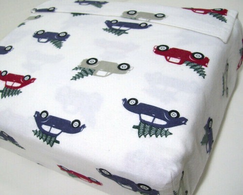 Super Soft Cozy Cotton Flannel Christmas Tree Carrying Truck Queen Sheet Set New - 第 1/5 張圖片