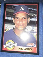 1991 Score Baseball #880 Dave Justice Atlanta Braves Rookie of the Year MVP HOF