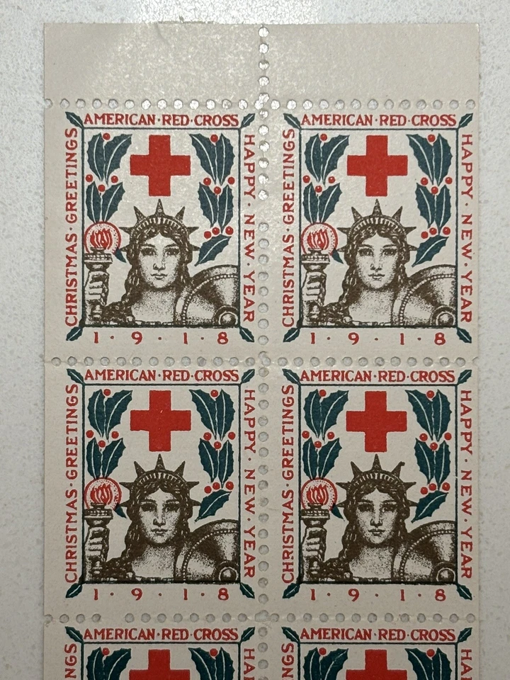 Марка США: 1918 Американский Красный Крест - Скотт #WX23 - полоса из 10 марок - Изображение 2 из 3