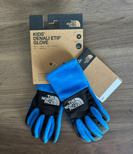    NWT    The North Face Boys Denali Etip Insulated Gloves Sz M Blue/Black