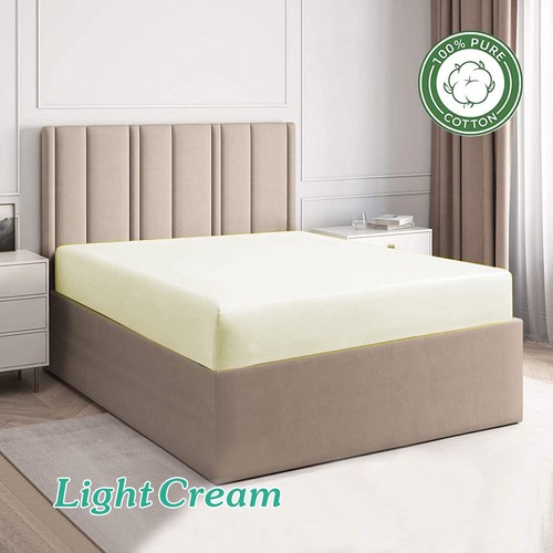 Hotel 100% Pure Cotton Deep Fitted Bed Sheet Cover Single/Double/Queen/King Size - Picture 13 of 17