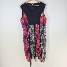 Beme dress womens plus size M shift black floral sleeveless 108996