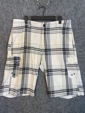 Men s Ocean Current board shorts size 34 Swim Trunks Plaid White Gray Black Teal