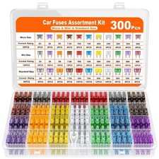 300Pcs Car Fuse Assortment Kit, 160 Mini Blade Fuses Automotive 90 Standard Au