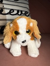 TY Beanie Baby - BARKER the Spaniel Dog Jan 24th  6" Gold Sparkle Eyes
