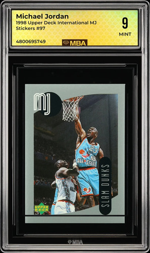 1998 Upper Deck International MJ Stickers Michael Jordan #97 card