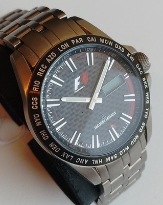 Jacques Lemans F1 World Timer F- 5008F  Herrenuhr Sport Titan Originalbox P23