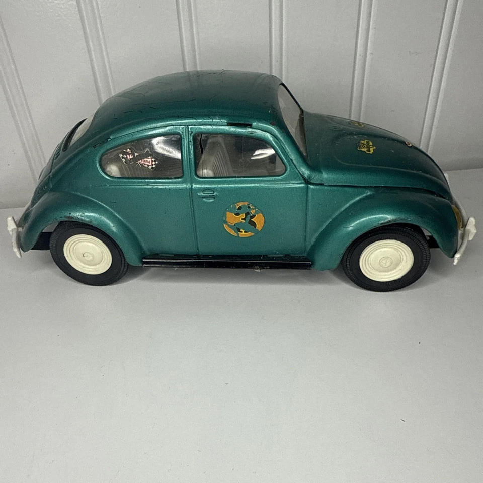 Vintage 1960's Mini Tonka Toys - Teal Green VW Volkswagen Beetle Car - Original - Image 3 of 4