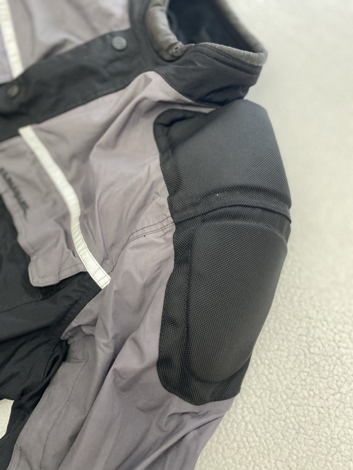 first gear kilimanjaro motorcycle jacket Padded Sheltex Black Gray Mens 2XL B20