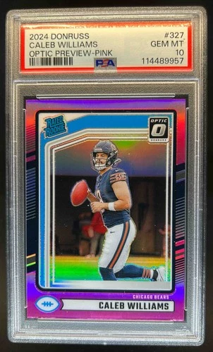 2024 Panini Donruss Caleb Williams Optic Rated Rookie Preview Pink #327 PSA 10