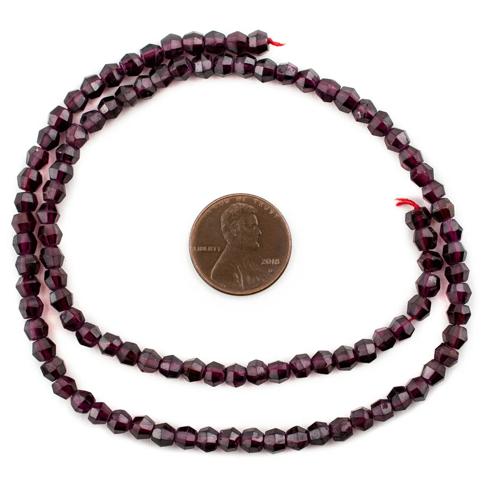 Граненые круглые гранатовые бусины 5 мм фиолетовый драгоценный камень 16 дюймов прядь - Изображение 2 из 4