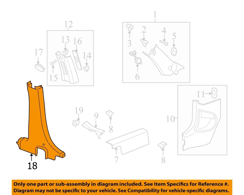 FITS 2006-2010 CHEVROLET HHR PANEL ASM C/PLR LWR TR *LT 15800812 - NEW OEM - Image 2 of 3