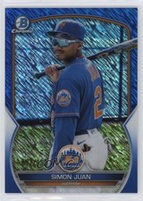 2023 Bowman Chrome Prospects Blue Shimmer Refractor /150 Simon Juan #BCP-38 6fs