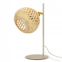 Luxolar LED Tischlampe E27 Bambus - Boho/Japandi - Beige/Gold Verstellbar