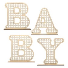 4 Pcs Wood Baby Letters - Each 12inch Boho Nursery Decor for Baby Shower