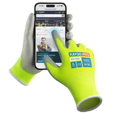 KAYGO Safety Work Gloves PU Coated for Men and Women- KG11P,12 Pairs,Seamless...