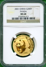2001     PANDA  GOLD  CHINA    NGC MS 68     1/2 OZ     0.999 5799.98 per troy oz