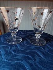 VTG  1950s Libby Royal Fern Hostess Coctail Glasses Set Of 2
