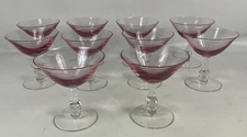 10 Tiffin Franciscan PINK  WISTARIA (Stem 17477) Champagne Glass 4 1/2"  Sherbet