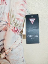 NWT Guess Tristan Pink Floral Bleached Tropical Print Dress Size 10 Facemask