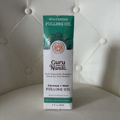 Guru Nanda Whitening Pulling Oil 8 Fl.Oz Coconut & Mint Natural & Alcohol Free