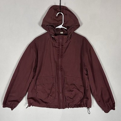 Old Navy Active Windbreaker Jacket Womens Small Maroon Rain Jogging Hiking Walk