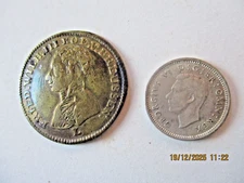 ANTIQUE 1797-1840 JETTON , F .WILHELM KING of PRUSSIA , + SILVER 1941 THREEPENCE