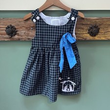 Lil Cactus Girls 4T Plaid Nativity Embroidere...